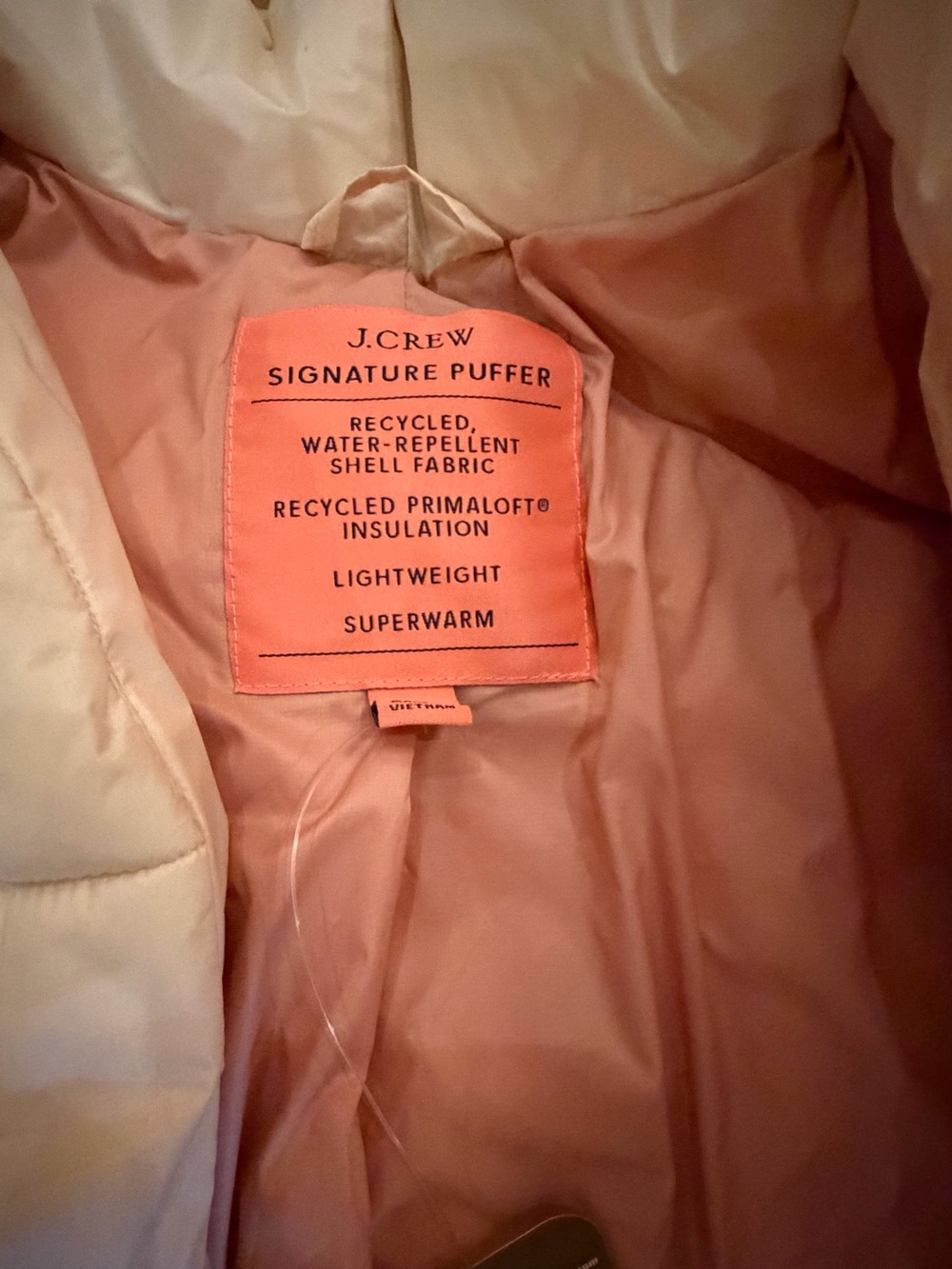 J. Crew Short Cream Puffer Jacket - Picture 4 of 4